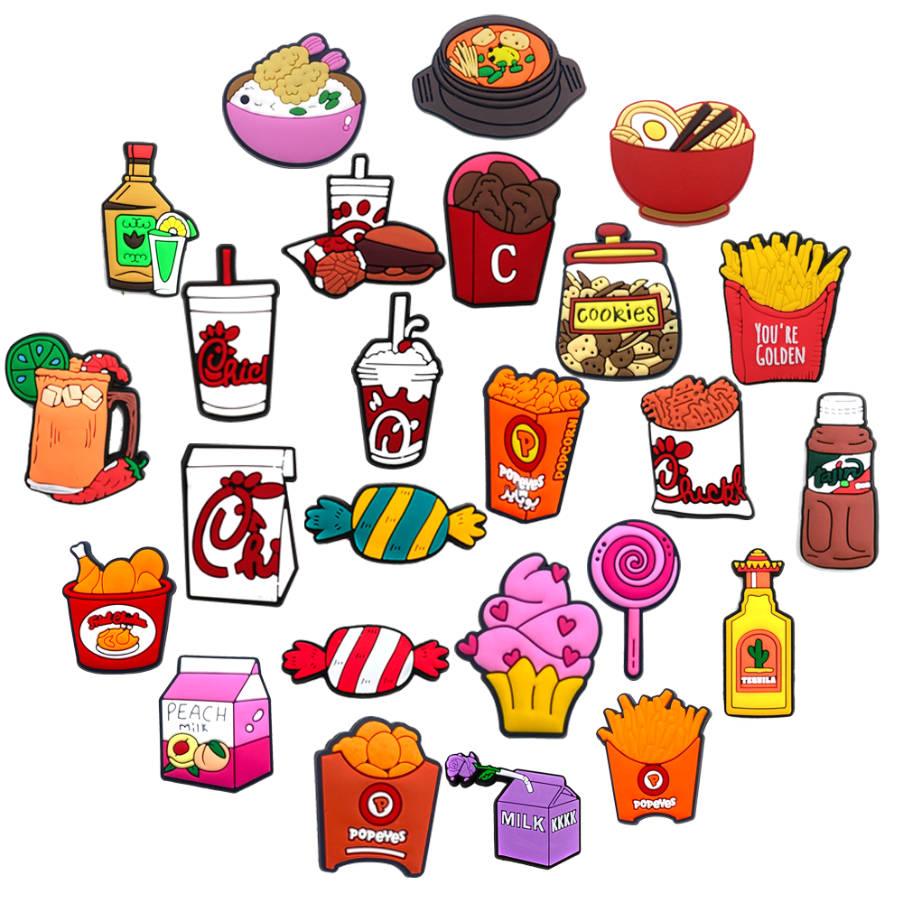 Xmas Food Snacks - 1PCS Snacks Series Shoe Charm Cartoon