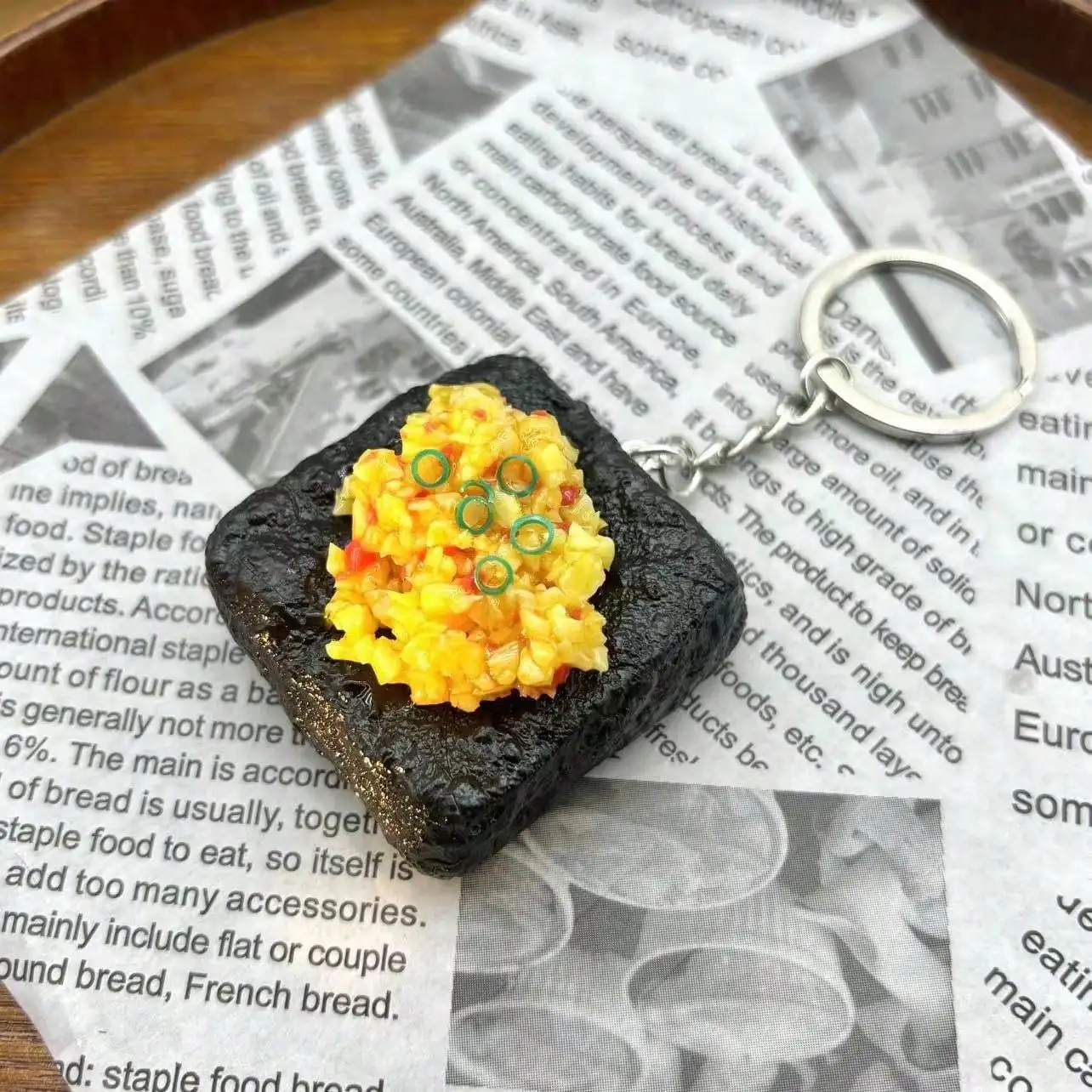 Zinc Food Snacks - Simulation Food Garlic Stinky Tofu Keychain