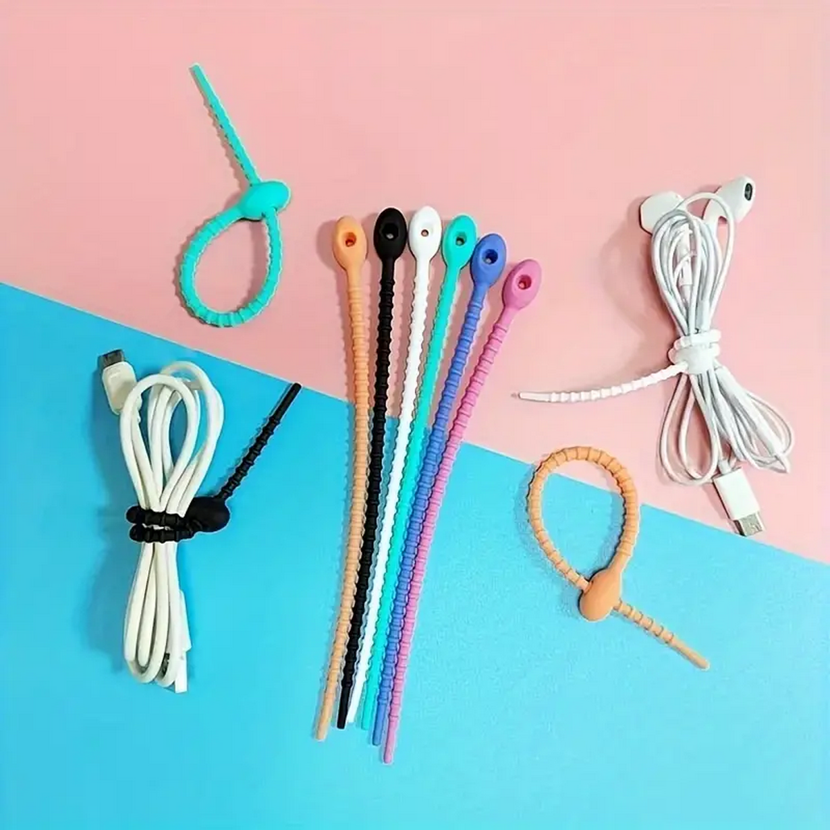 Food Z - Silicone Reusable Cable Wire Organizer, Storage