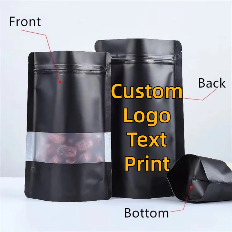 Food Z - 100PCS Stand-up Matte Black Aluminum Foil
