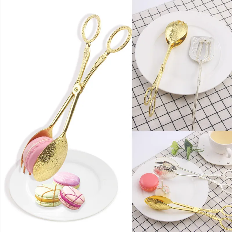 Zinc Food Snacks - Retro European-style Cake Tongs Salad Tongs
