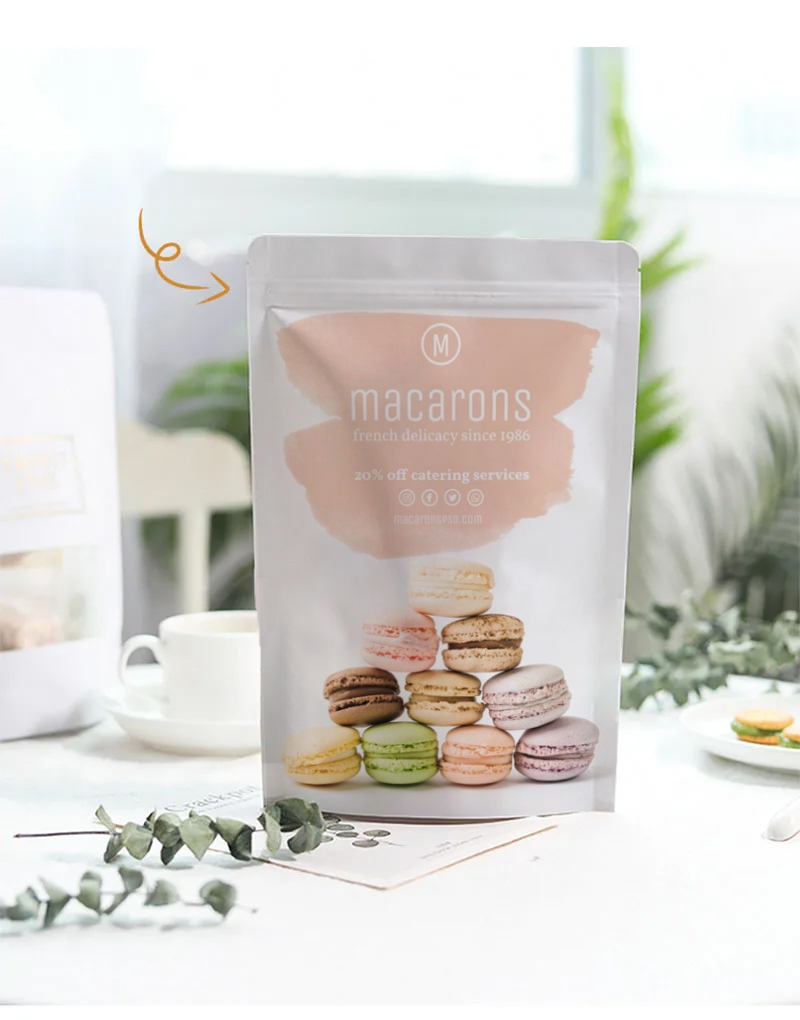 Kraft Paper Zipper Bags Standi - đánh giá và giá Logo Food Snack