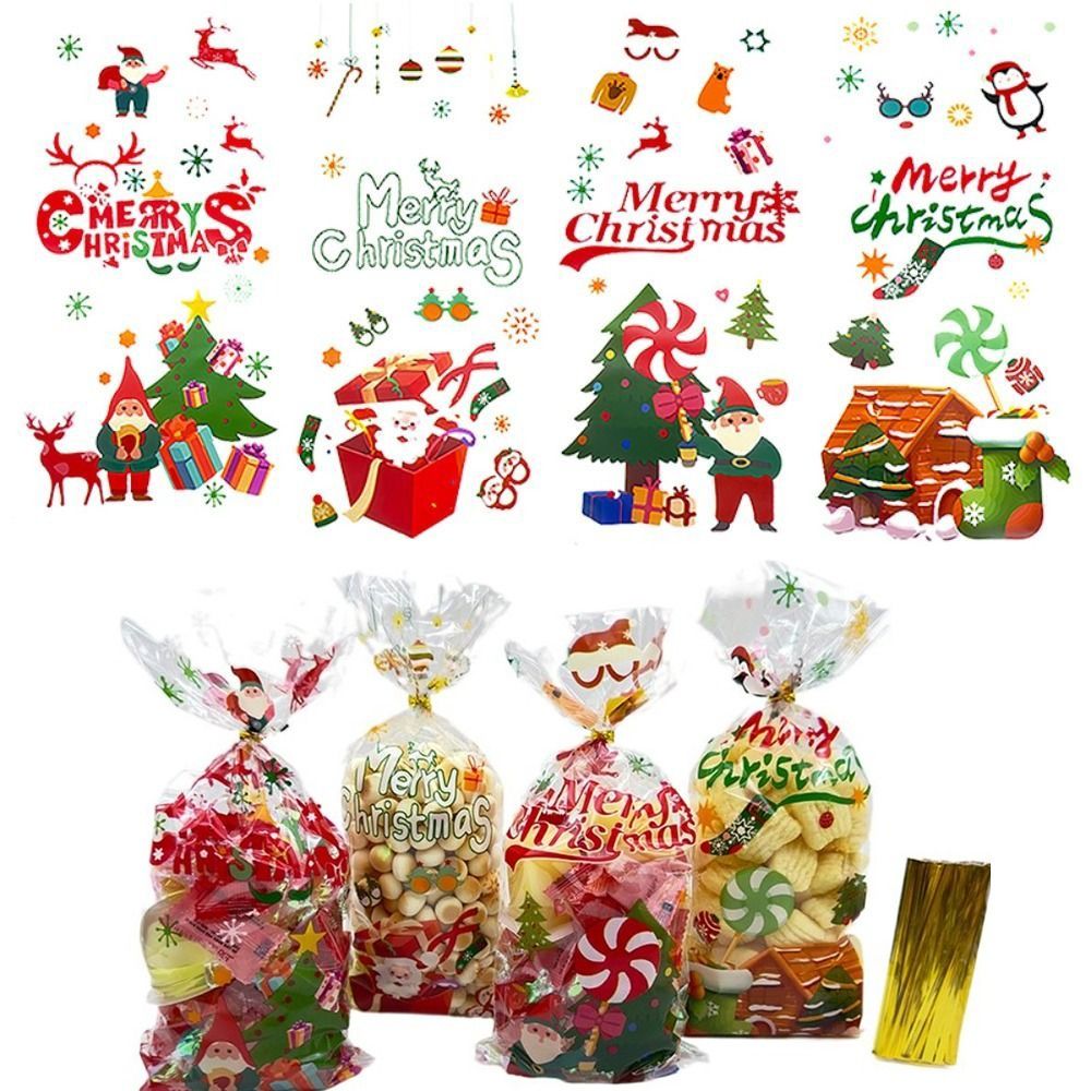 50PCS Transparent Cellophane C - đánh giá và giá Xmas Food Snacks