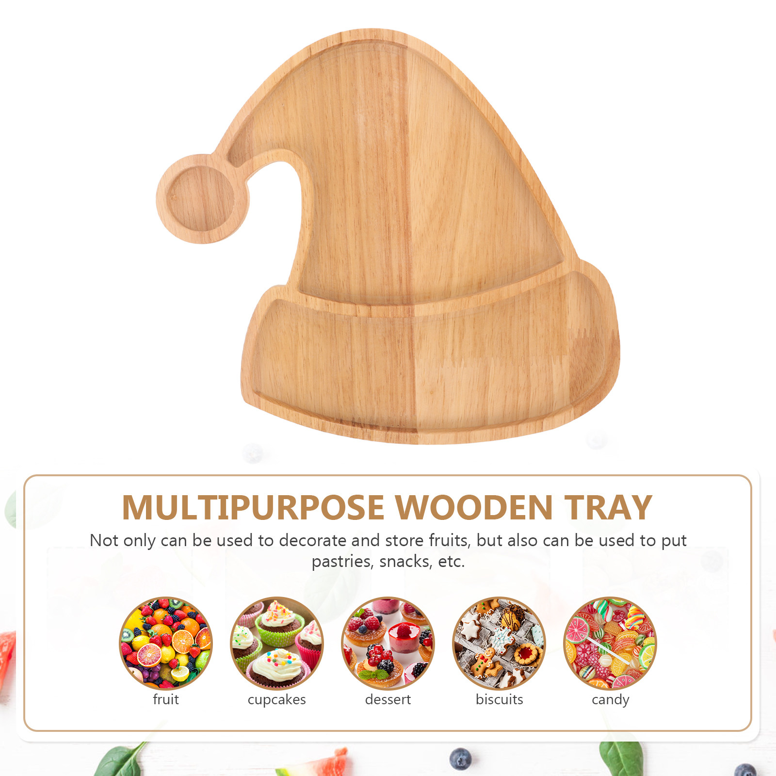 Wooden Christmas Hat Tray Cute - đánh giá và giá Xmas Food Snacks