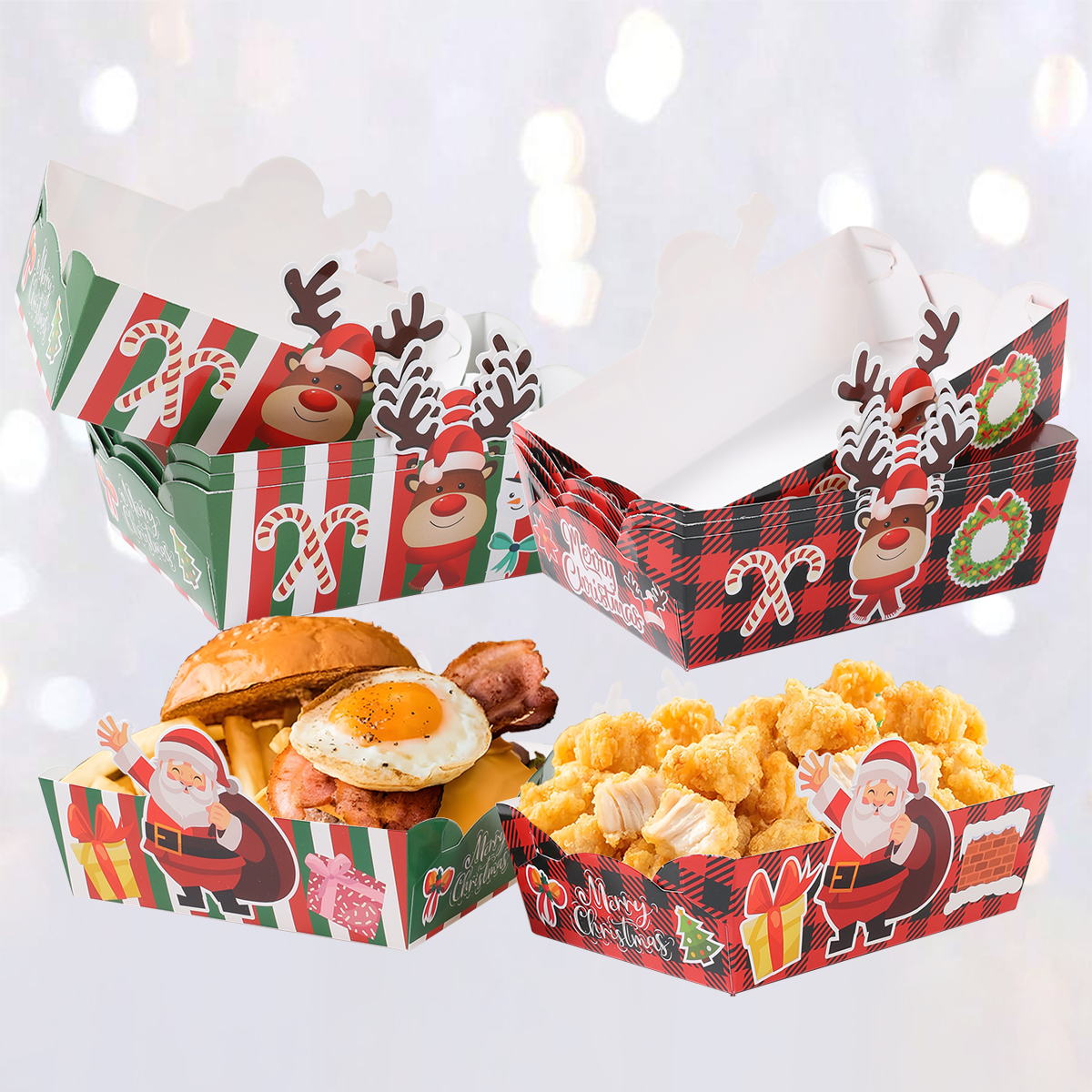 24pcs Christmas Mini Snack Tra - đánh giá và giá Xmas Food Snacks