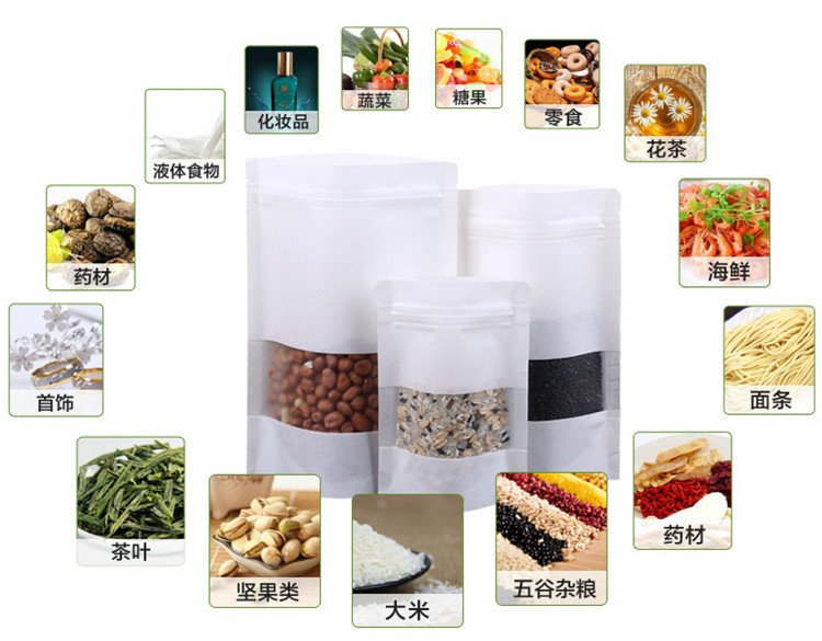 100PCS Stand-up White Paper Fr - đánh giá và giá Logo Food Snack