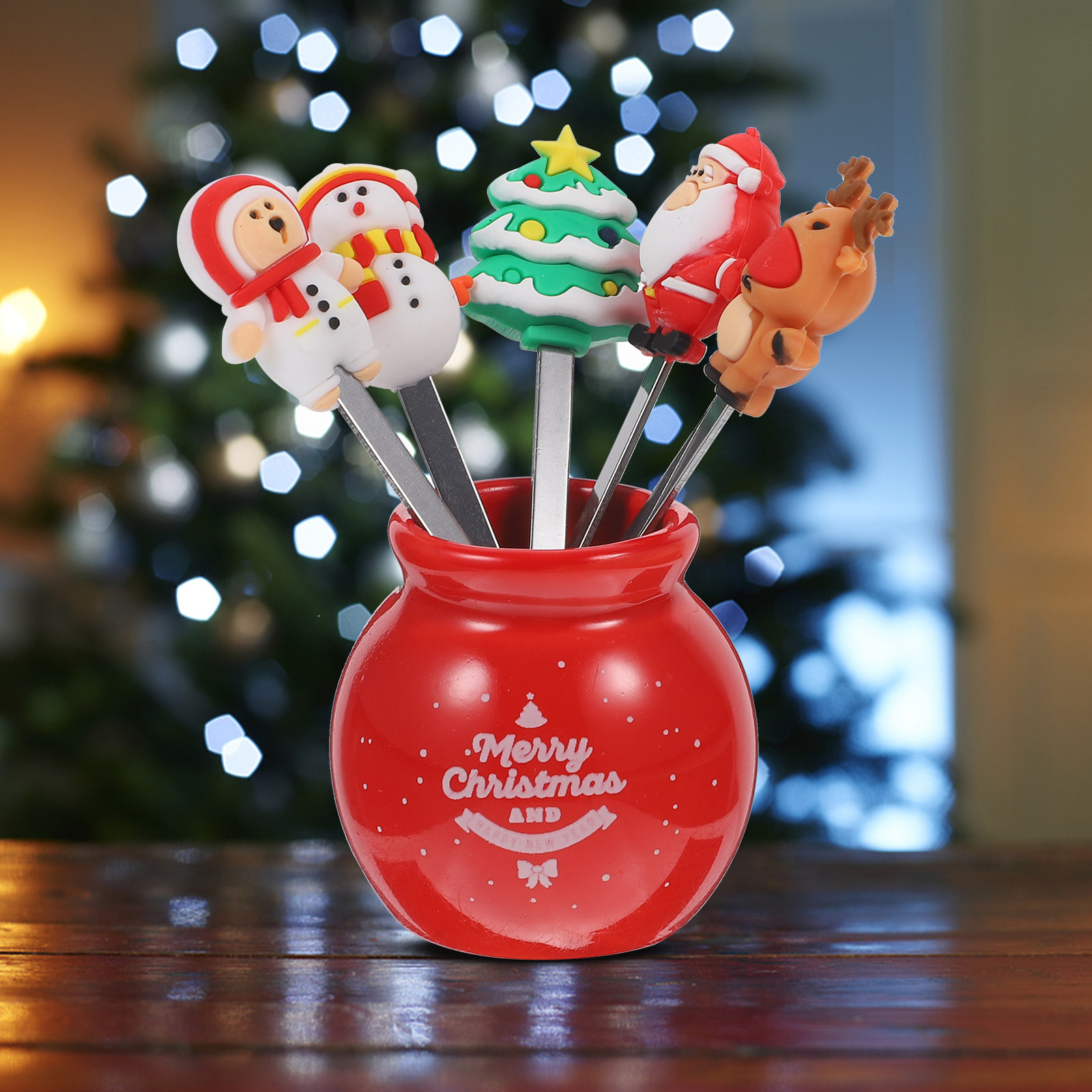 1Set Stainless Steel Fruit For - đánh giá và giá Xmas Food Snacks