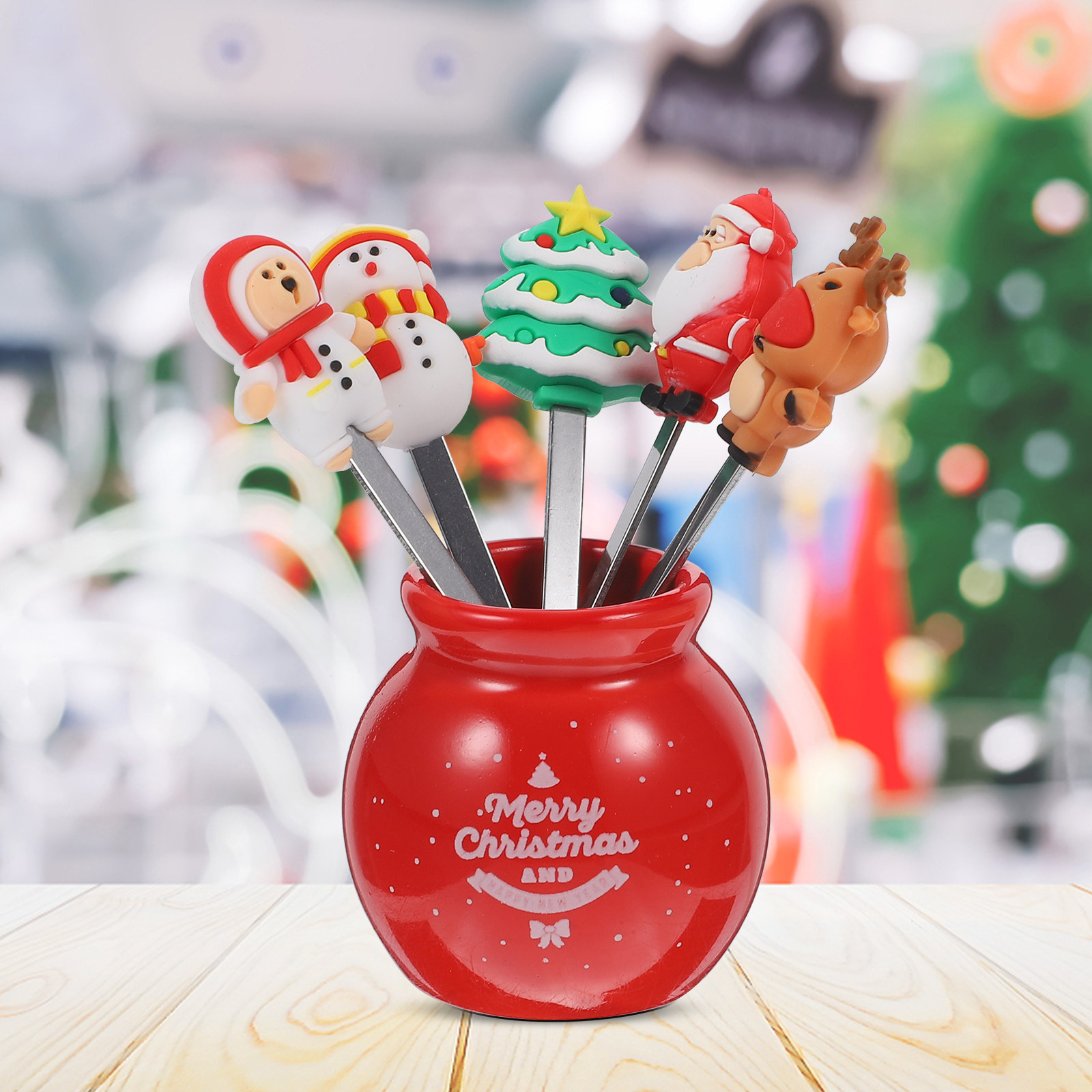 1Set Stainless Steel Fruit For - đánh giá và giá Xmas Food Snacks