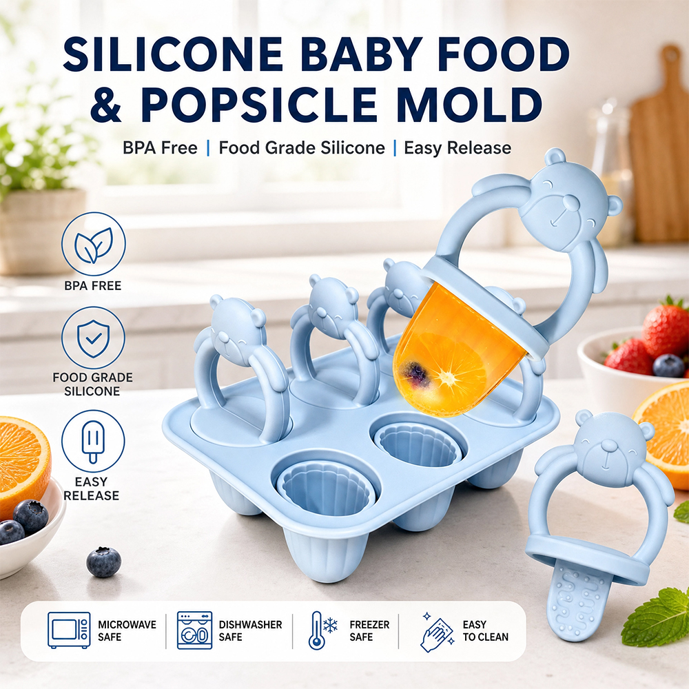 6-compartment silicone bear po - đánh giá và giá Food Snacks For 1 Year Old