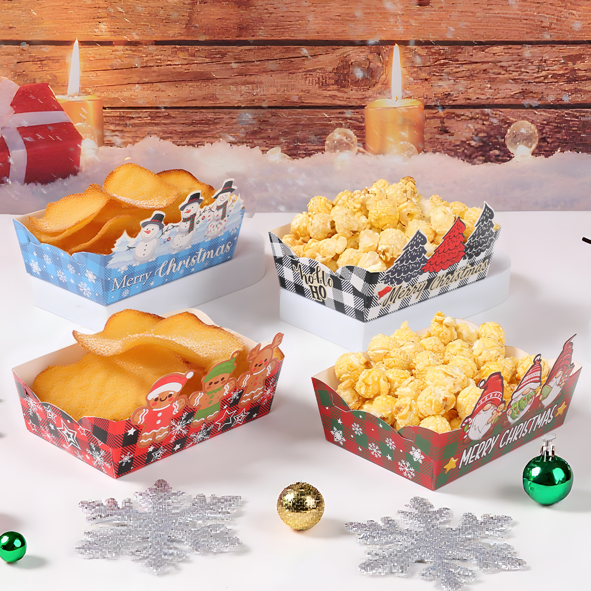 Christmas Paper Food Tray Merr - đánh giá và giá Xmas Food Snacks